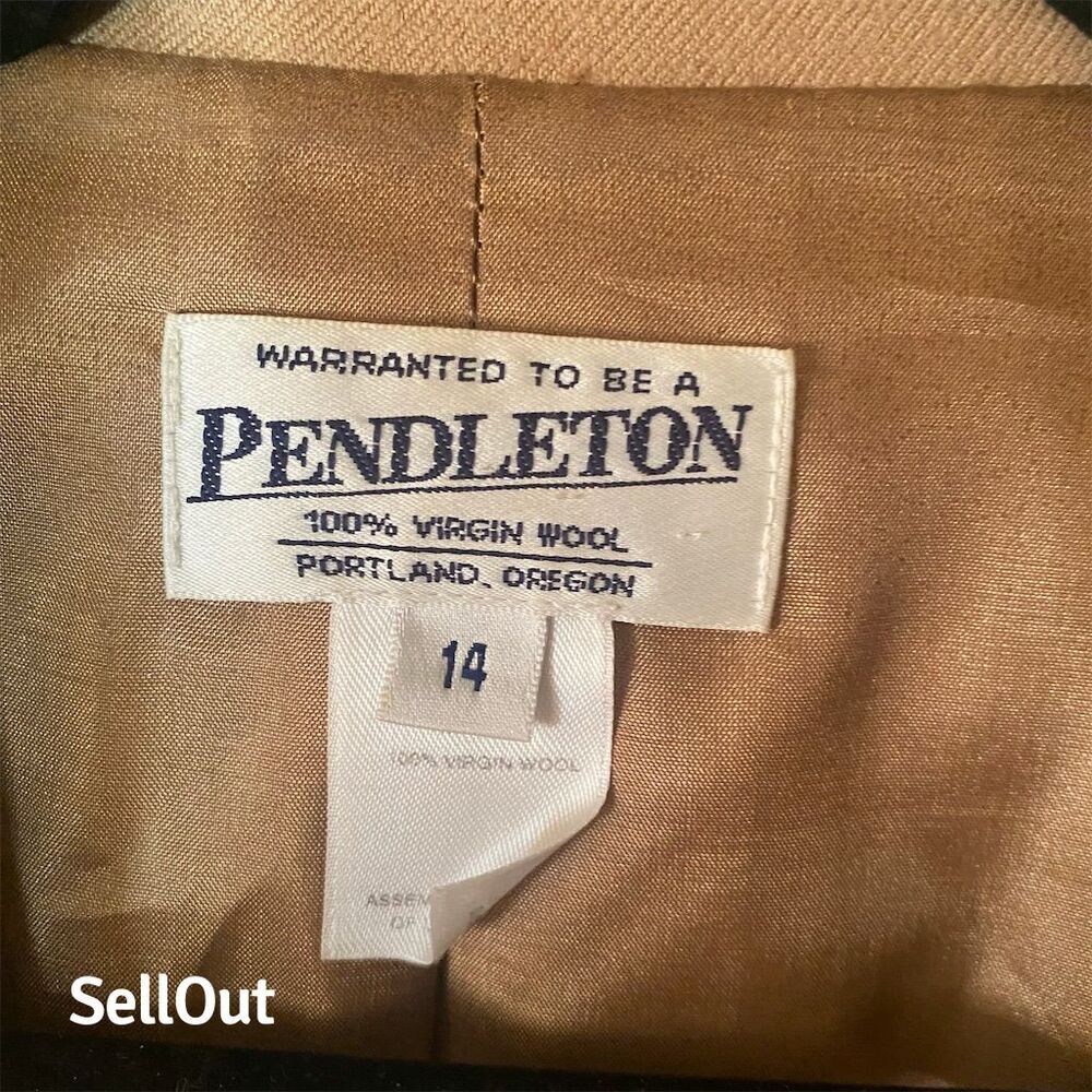 Pendleton Women's Vintage Blazer Size 14 Brown Tailored Wool